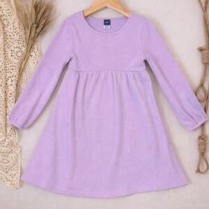 Old Navy Girls Lavender Long Sleeve Dress Size 5T Ribbed Knit Twirl Dress